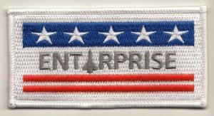 Embroidered Flag Patch for NASA Space Shuttle Enterprise, with stars and stripes, red, white and blue motif. 